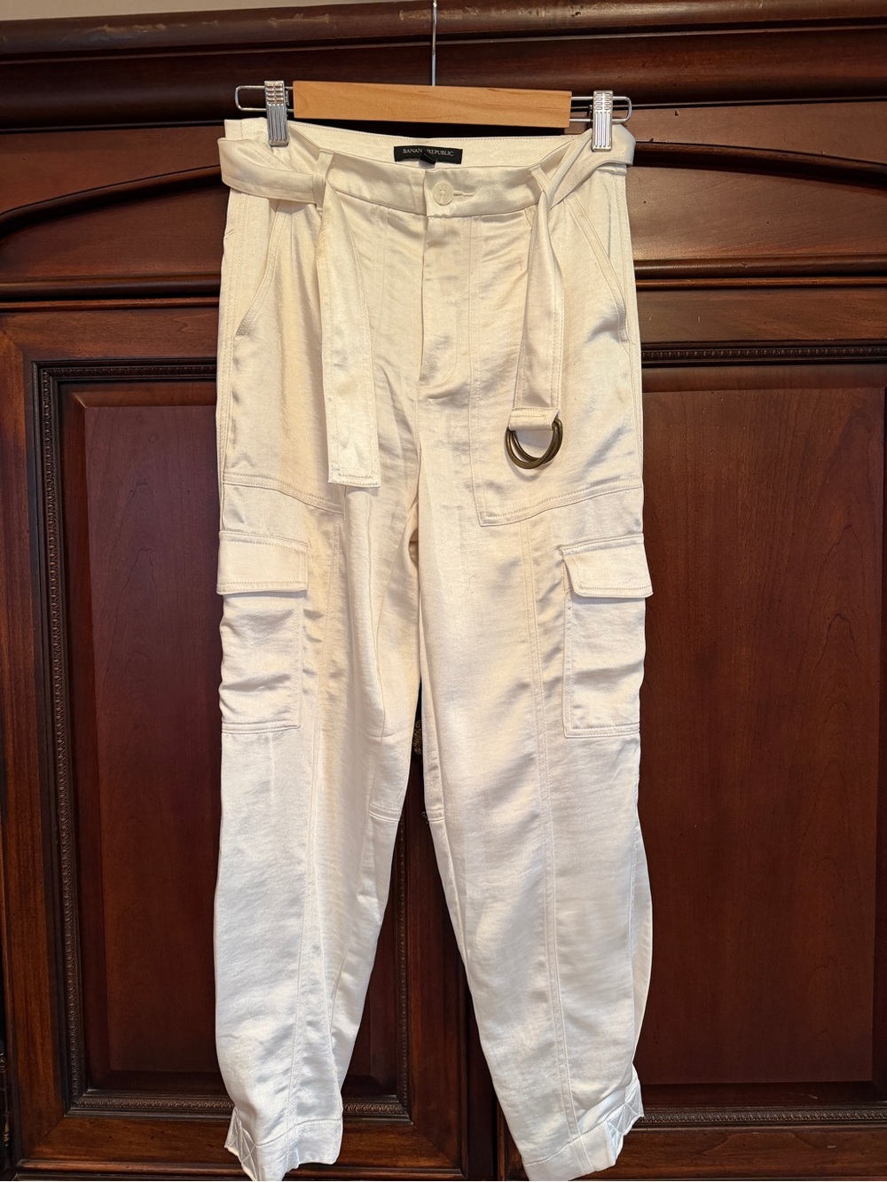 Banana Republic Ivory High-Rise Trousers